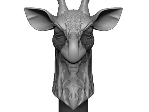 Giraffe head 3Dプリントモデル