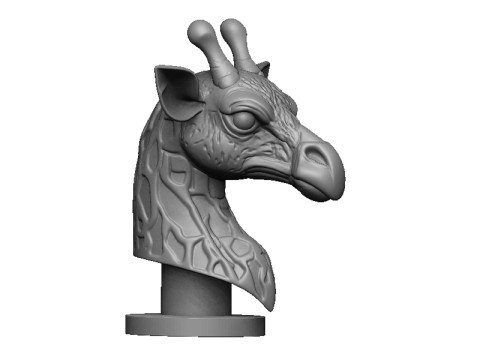 Giraffe head 3D Print Model