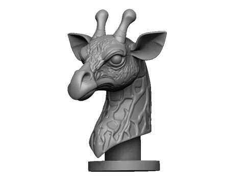 Giraffe head 3D Print Model