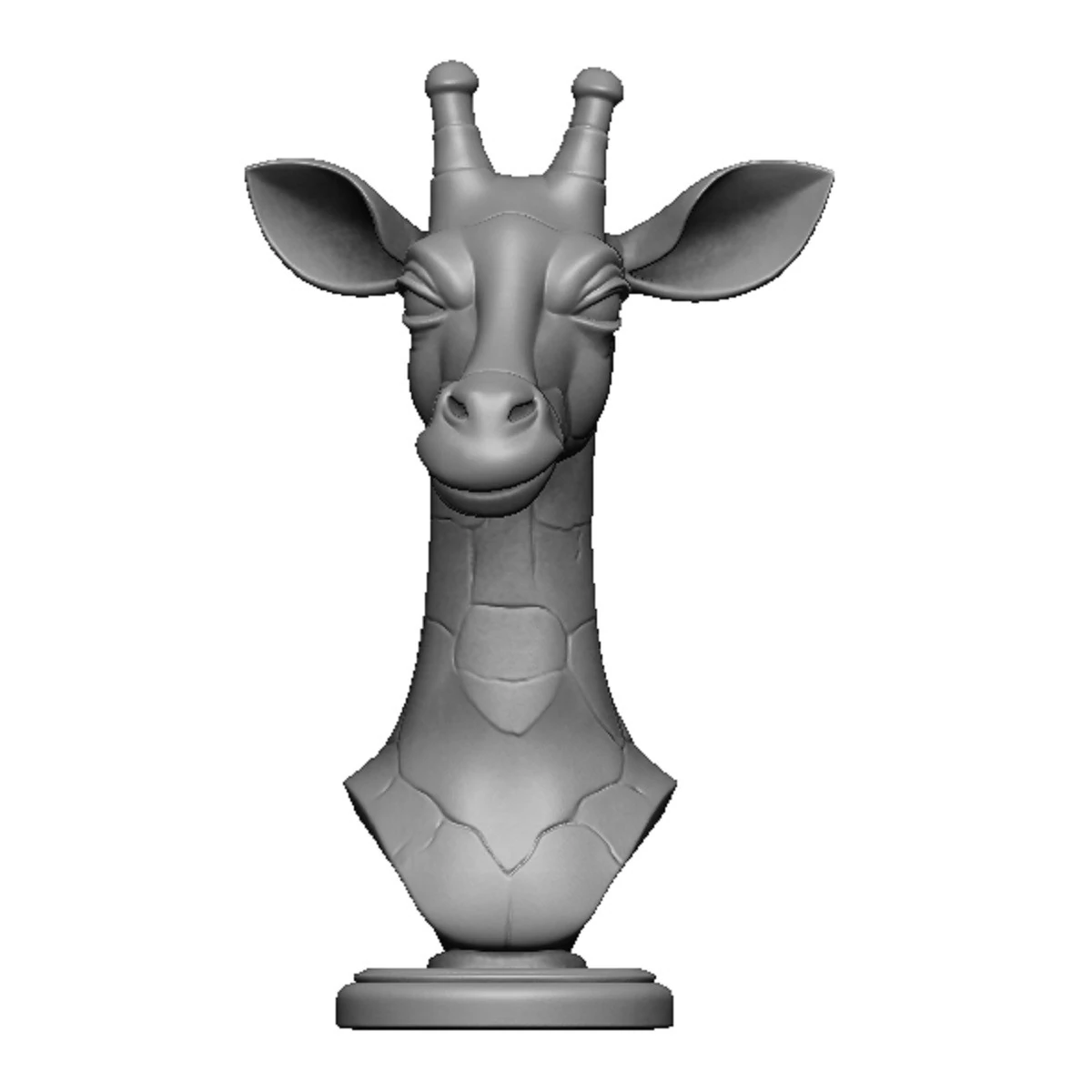 Giraffe head bust 3D Print Model .c4d .max .obj .3ds .fbx .stl .blend 