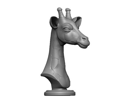 Giraffe head bust 3D 打印模型