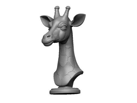 Giraffe head bust 3D Print Model