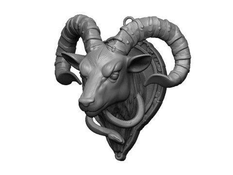 Goat pendant 3Dプリントモデル