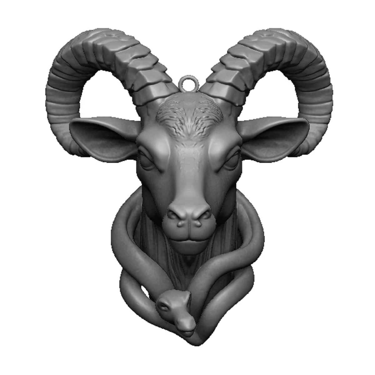 Goat pendant 2 3D Print Model .c4d .max .obj .3ds .fbx .stl .blend 