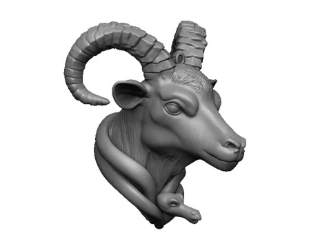 Goat pendant 2 3D Print Model