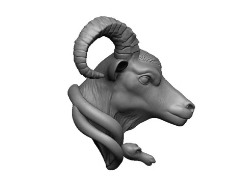 Goat pendant 2 3D Print Model