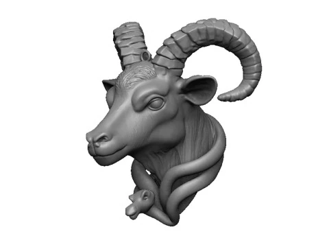 Goat pendant 2 3D Print Model