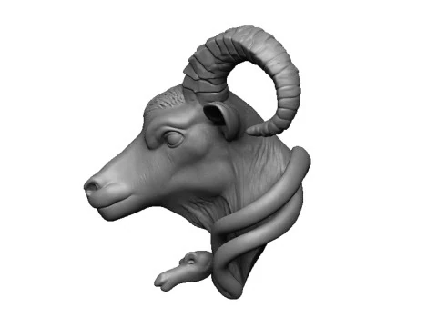 Goat pendant 2 3D Print Model