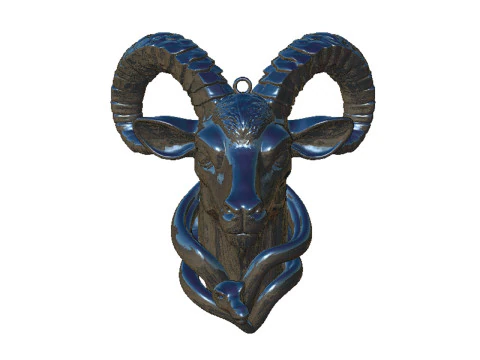 Goat pendant 2 3D Print Model