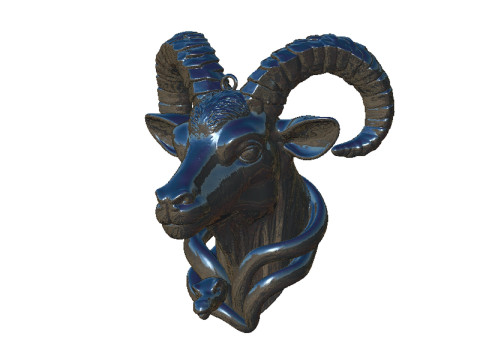 Goat pendant 2 3Dプリントモデル