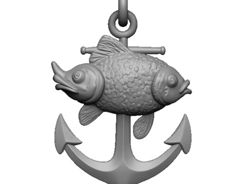 Goldfish anchor pendant 3D प्रिंट मॉडल