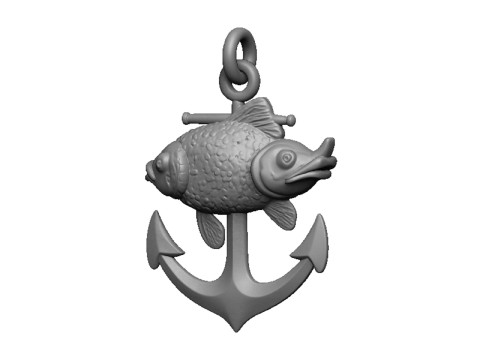 Goldfish anchor pendant 3D 프린트 모델