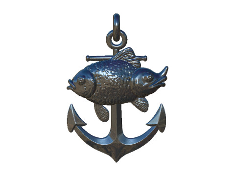 Goldfish anchor pendant 3D 프린트 모델