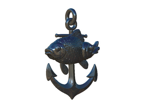 Goldfish anchor pendant 3D 프린트 모델