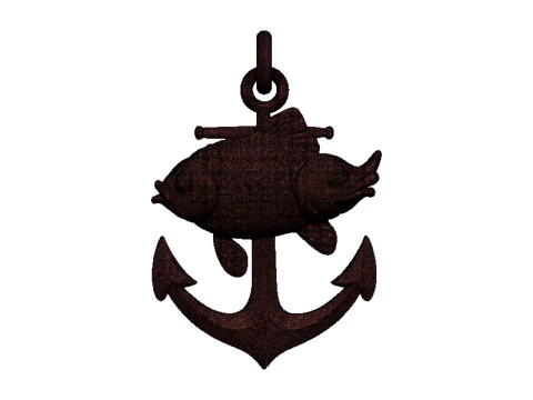 Goldfish anchor pendant 3D Print Model