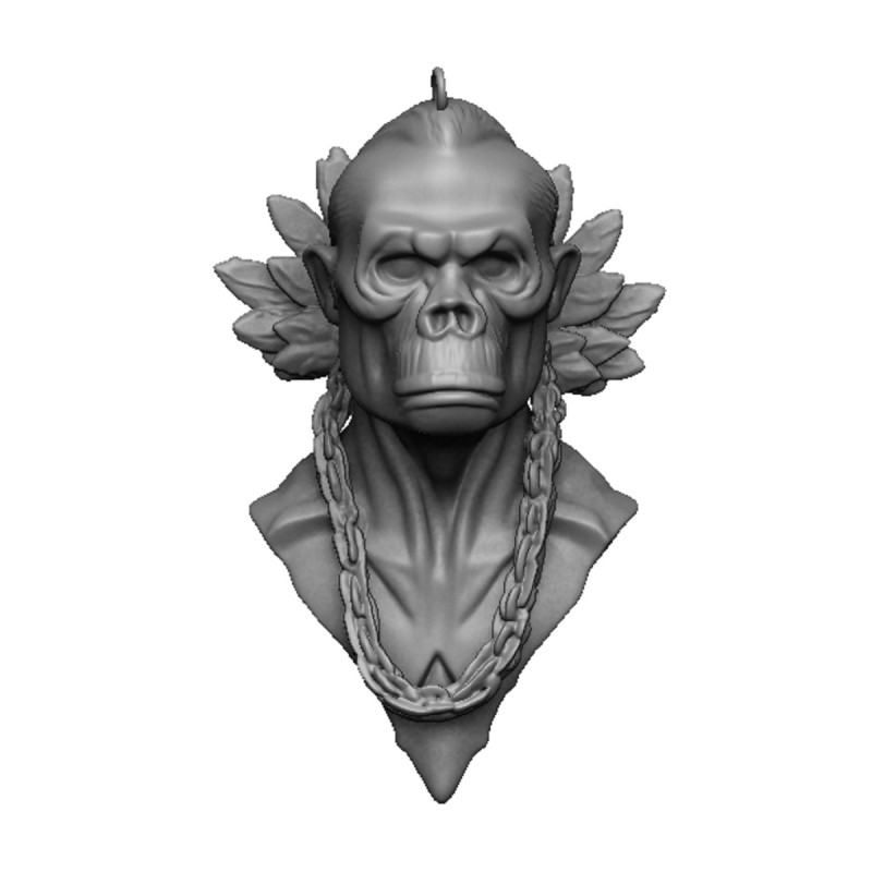 Gorilla pendant 3D Print Model .c4d .max .obj .3ds .fbx .stl .blend 
