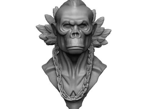 Gorilla pendant 3D Print Model