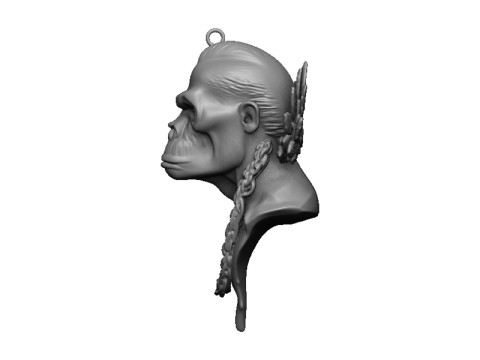 Gorilla pendant 3D Print Model