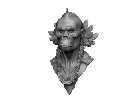 Gorilla pendant 3D Print Model