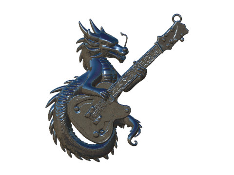 Guitar dragon pendant 3D Print Model