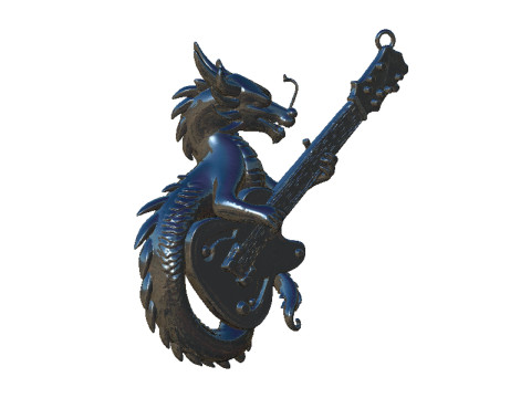 Guitar dragon pendant 3D Print Model