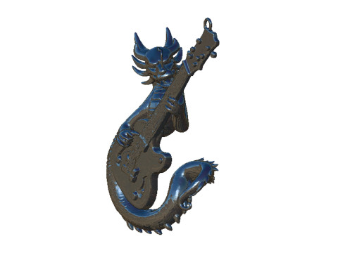 Guitar dragon pendant 3D Print Model