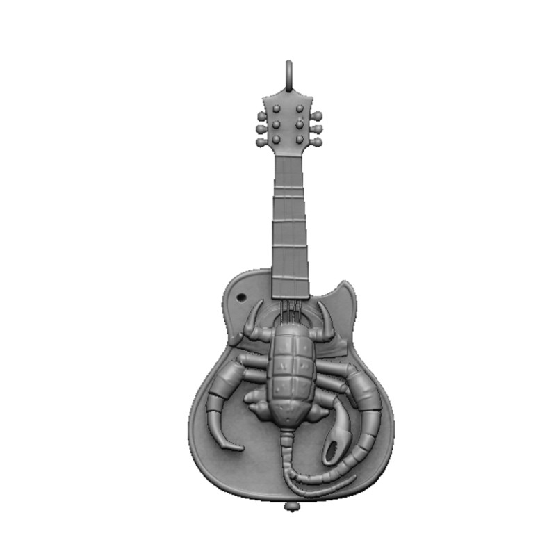Guitar scorpion pendant 3D 打印模型 .c4d .max .obj .3ds .fbx .stl .blend 