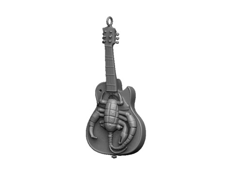 Guitar scorpion pendant 3D 打印模型