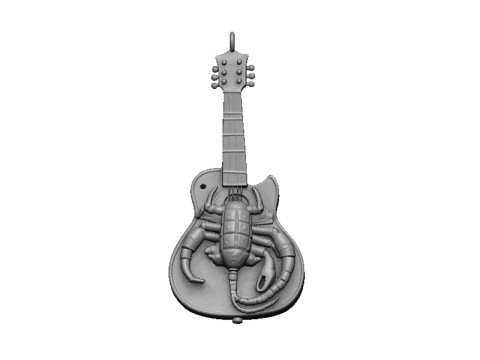 Guitar scorpion pendant 3D 打印模型