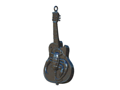 Guitar scorpion pendant 3D 打印模型