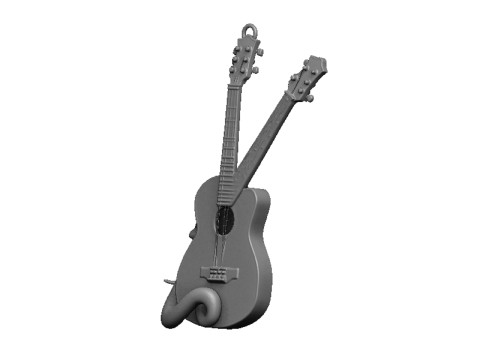 Guitar snake pendant Modello di stampa 3D