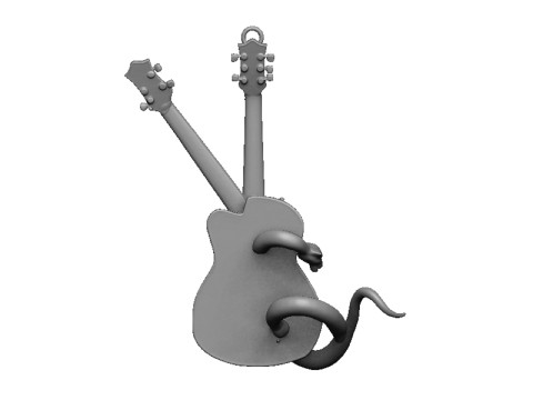 Guitar snake pendant Modello di stampa 3D