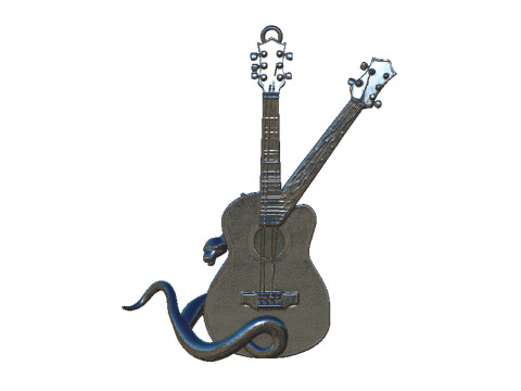 Guitar snake pendant Modello di stampa 3D