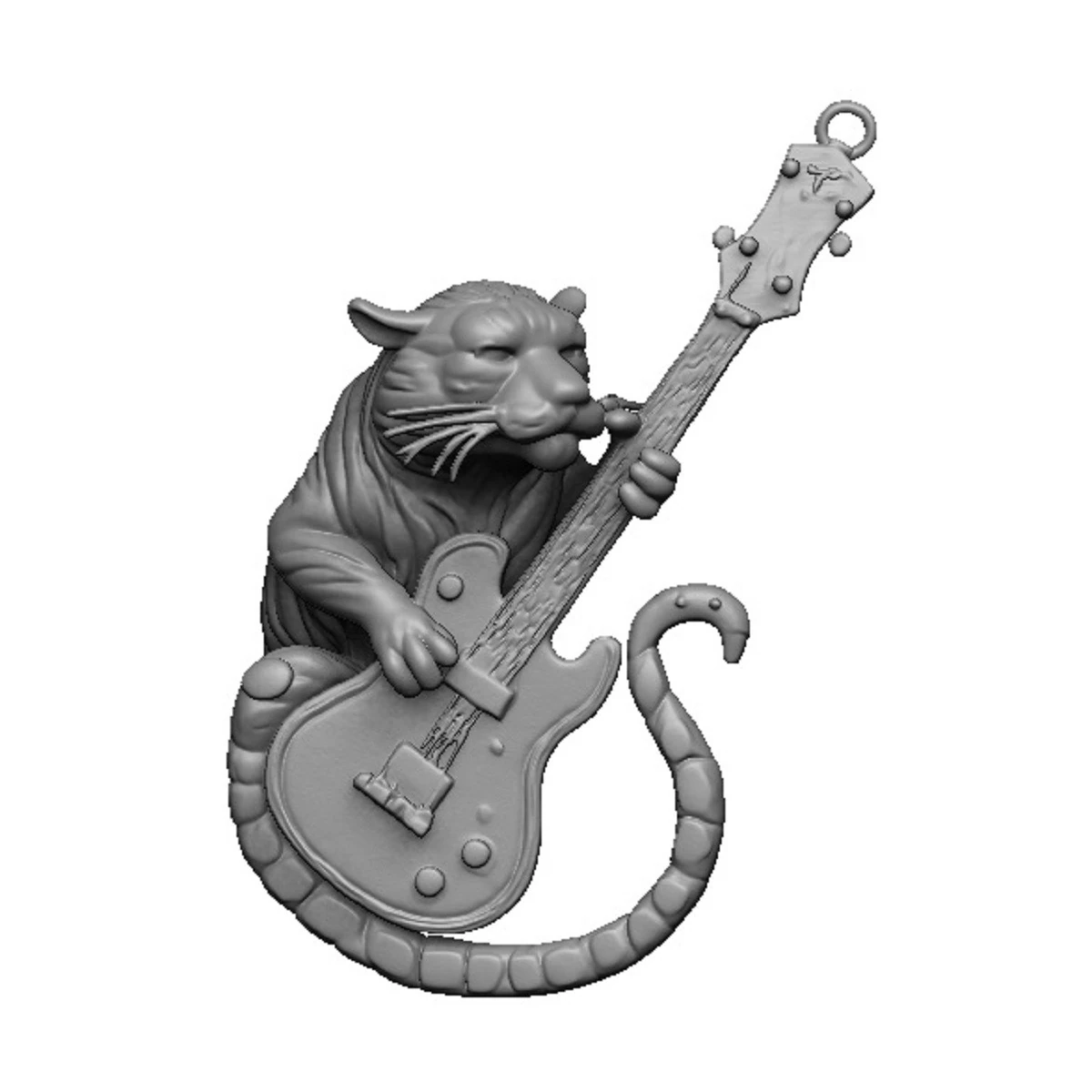 Guitar tiger pendant 3D Print Model .c4d .max .obj .3ds .fbx .stl .blend 