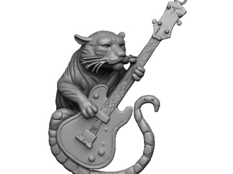 Guitar tiger pendant 3D Print Model