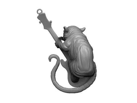 Guitar tiger pendant 3D Print Model