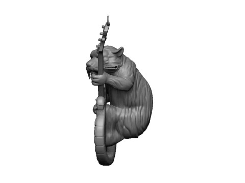 Guitar tiger pendant 3D Print Model