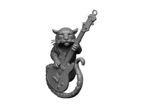 Guitar tiger pendant 3D Print Model
