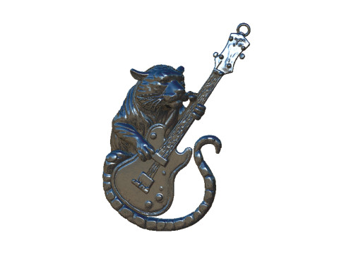 Guitar tiger pendant 3D Print Model
