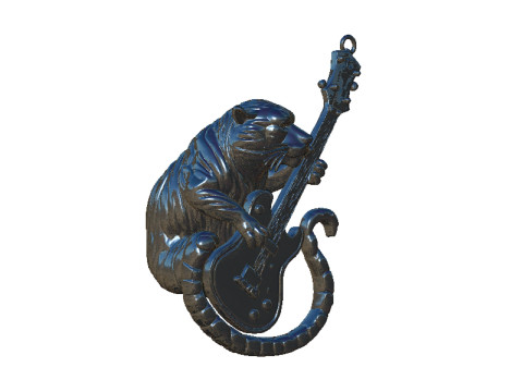 Guitar tiger pendant 3D Print Model