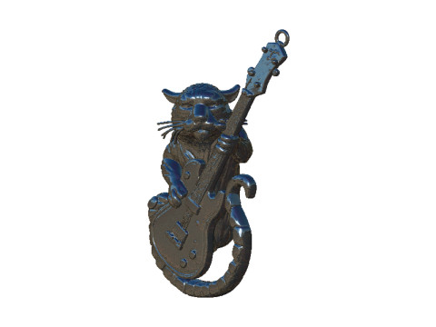 Guitar tiger pendant 3D Print Model
