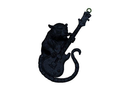 Guitar tiger pendant 3D Print Model