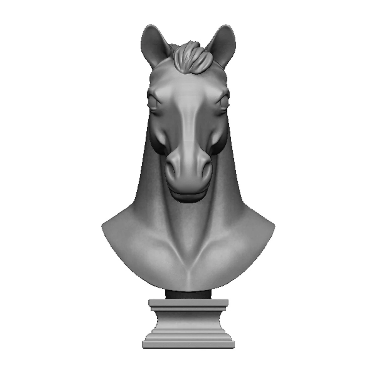 Horse head bust 3D Print Model .c4d .max .obj .3ds .fbx .stl .blend 