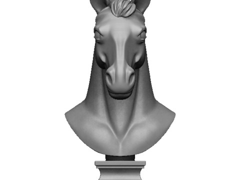 Horse head bust Model Cetak 3D