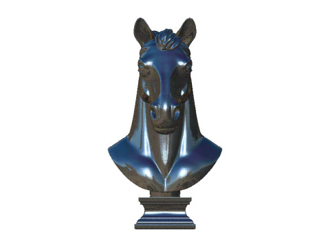Horse head bust 3D Print Model