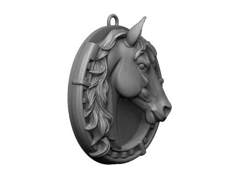Horse with horse shoe 3D Print Model