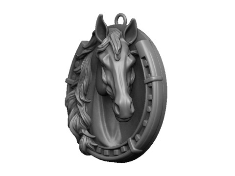 Horse with horse shoe 3D Print Model