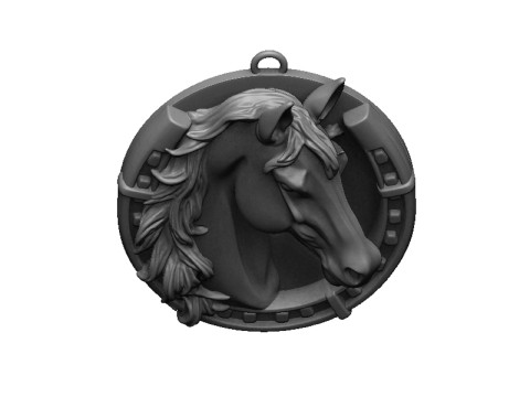 Horse with horse shoe 3D Print Model