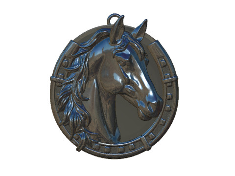 Horse with horse shoe 3D Print Model