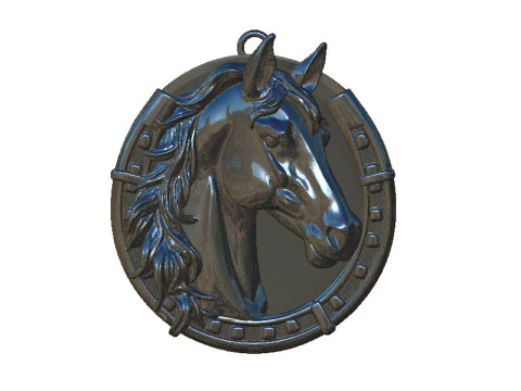 Horse with horse shoe 3D Print Model